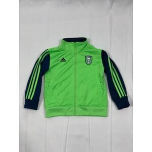 Adidas Kids Zip Up Track Jacket Green/ Navy 24 Month Athletic Sports Soccer